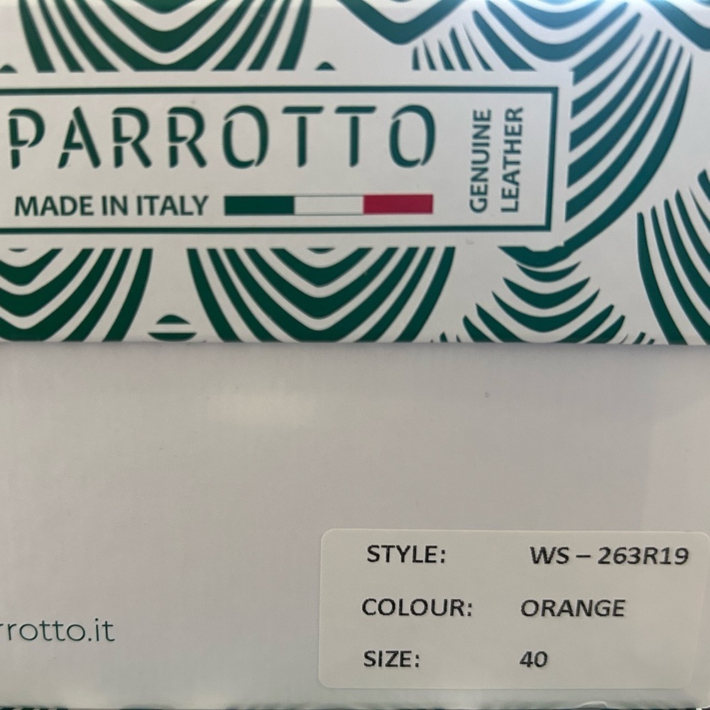 Parrotto Slip On Italian Suede Loafers Burnt Orange EU 40 Women New In Box - Picture 11 of 12